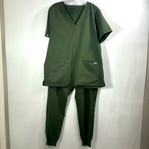 Figs Moss Green Scrubs Set